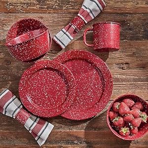 Park Designs Granite Red Enamelware Bowl Set of 4