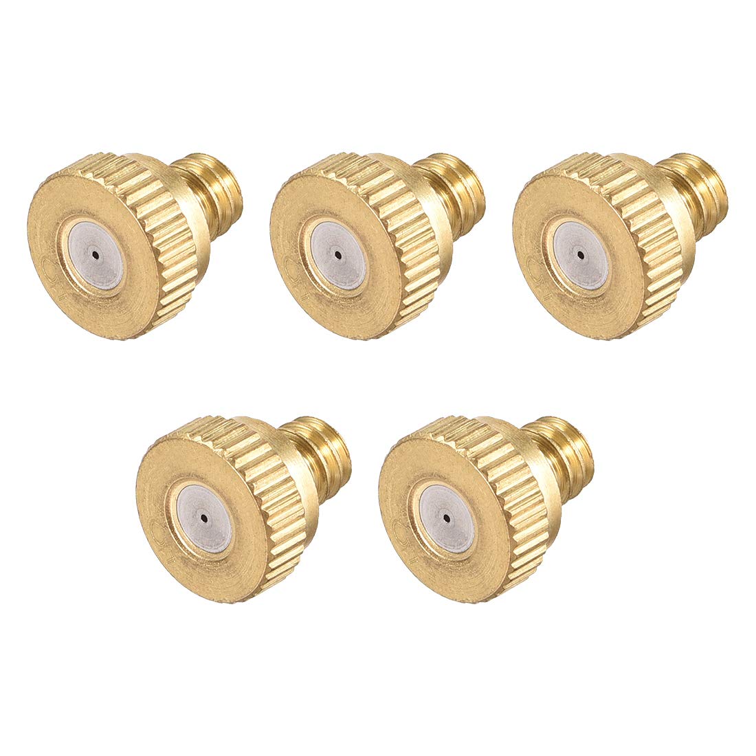 SOHNVWTGD Brass Misting Nozzle 10/24 UNC 0.5mm Orifice Dia Replacement Heads for Outdoor Cooling System 5 Pcs
