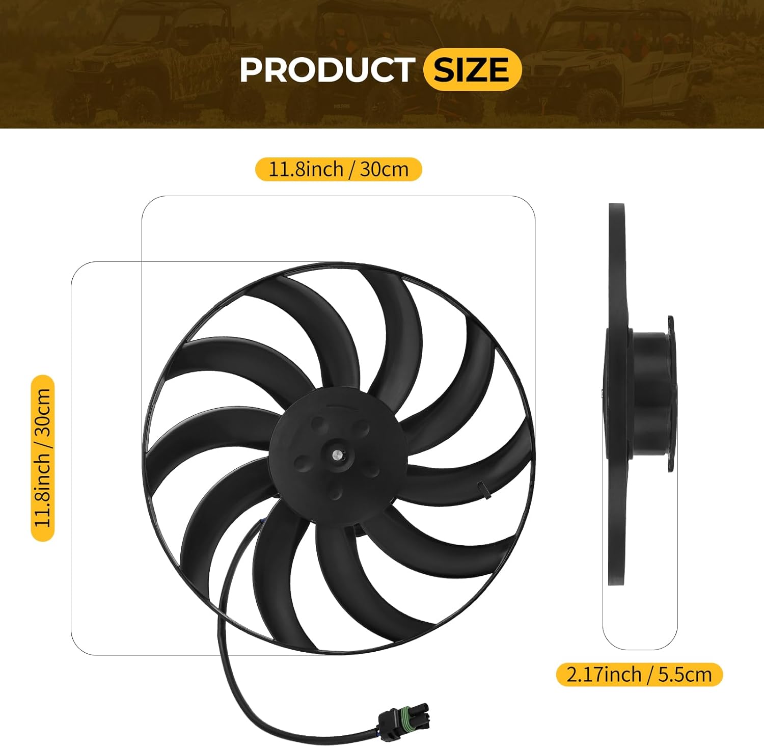 M MATI Radiator Cooling Fan Kit for Polaris RZR 900 1000 General 1000-2Seater 2412447 2413207