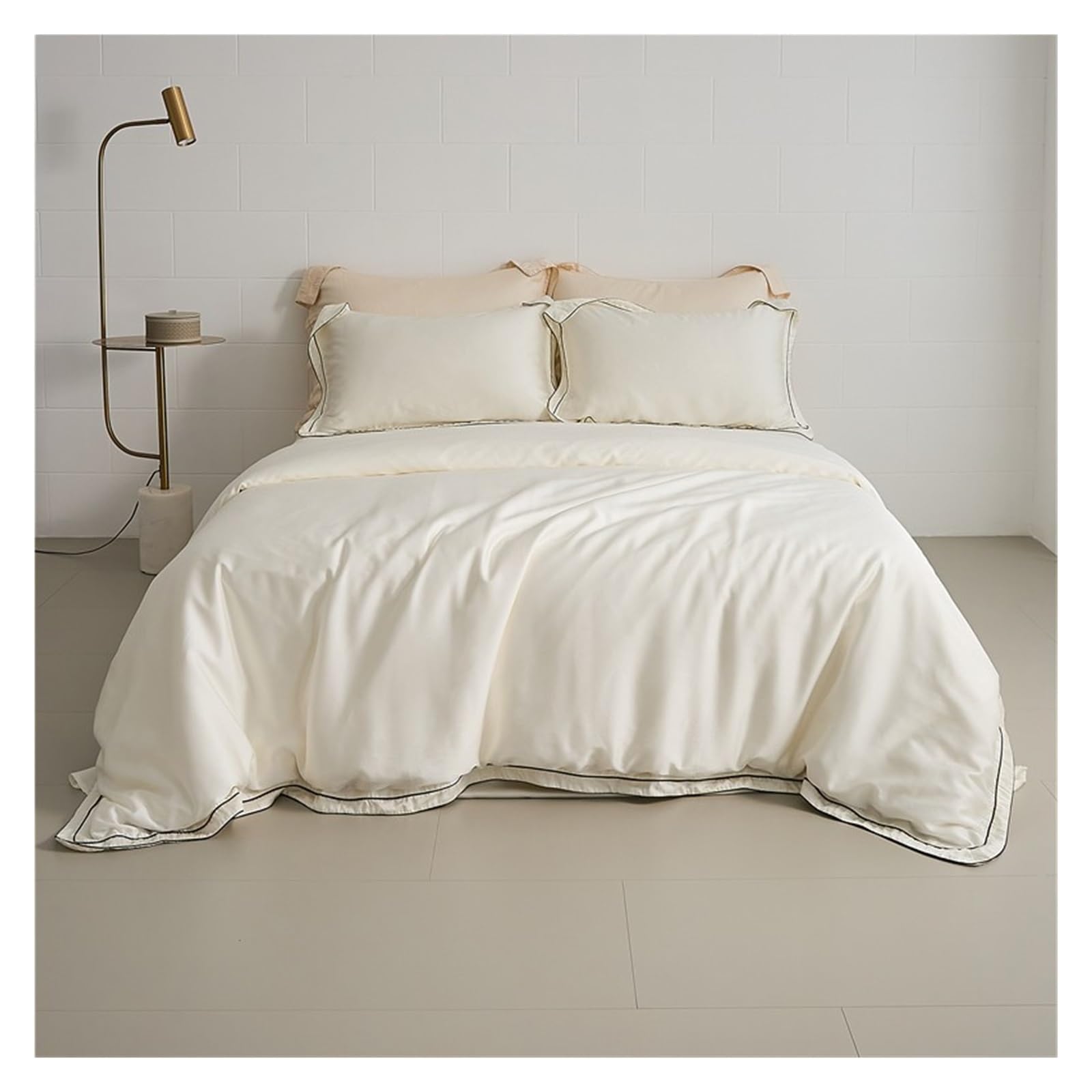 Coton égyptien parure de lit double luxe blanc drap haut de gamme
