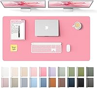 Vista 40 de YSAGi Protector de escritorio de cuero, tapete de oficina, alfombrilla grande para mouse, secante antideslizante de cuero PU, escritorio