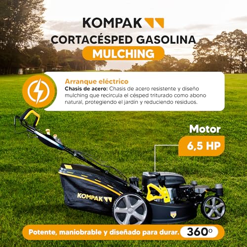 Miniatura 2 de Kompak Kp-Kcc51e-Spz Cortacésped Gasolina Mulching Con Arranque Eléctrico Y Giro 360