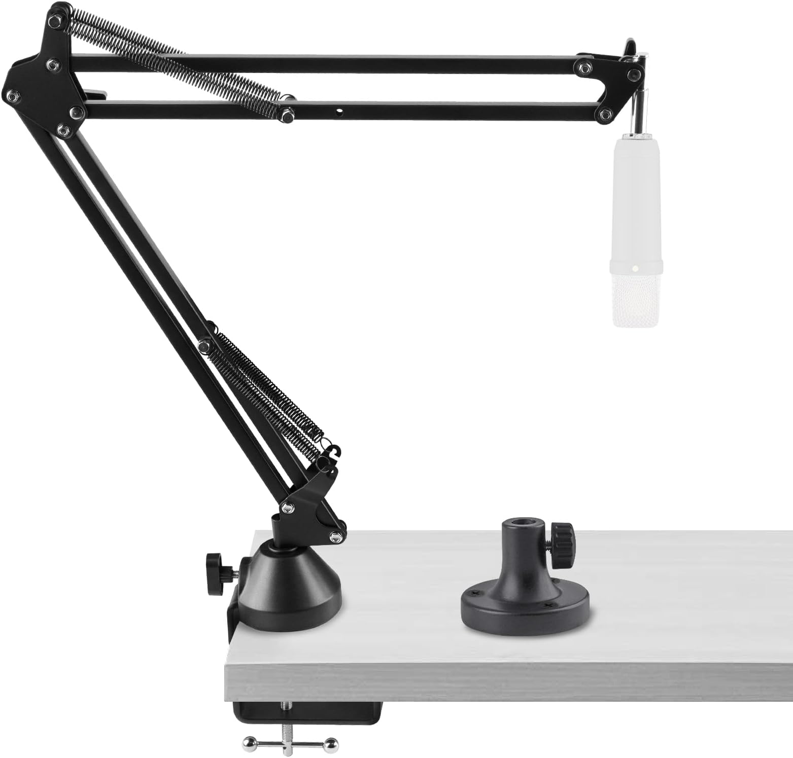 Geekria for Creators Microphone Arm Compatible with Rode NT-USB, NT1-A, NT1, Mic Boom Arm Mount with Table Flange Adapter, Suspension Stand, Mic Scissor Arm, Desk Mount Holder