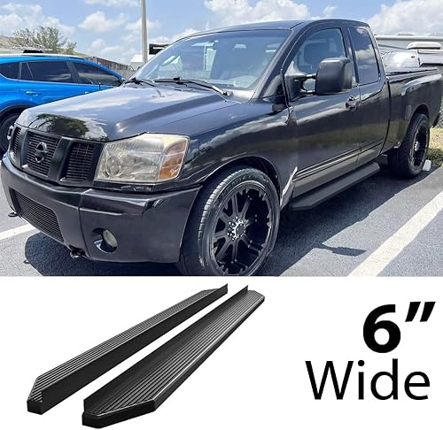 Vista 16 de HD Ridez Estribo de 6 pulgadas, color negro, compatible con Nissan Titan 2004-2025 King Cab (excluye modelos 2016) y Titan XD 17-19