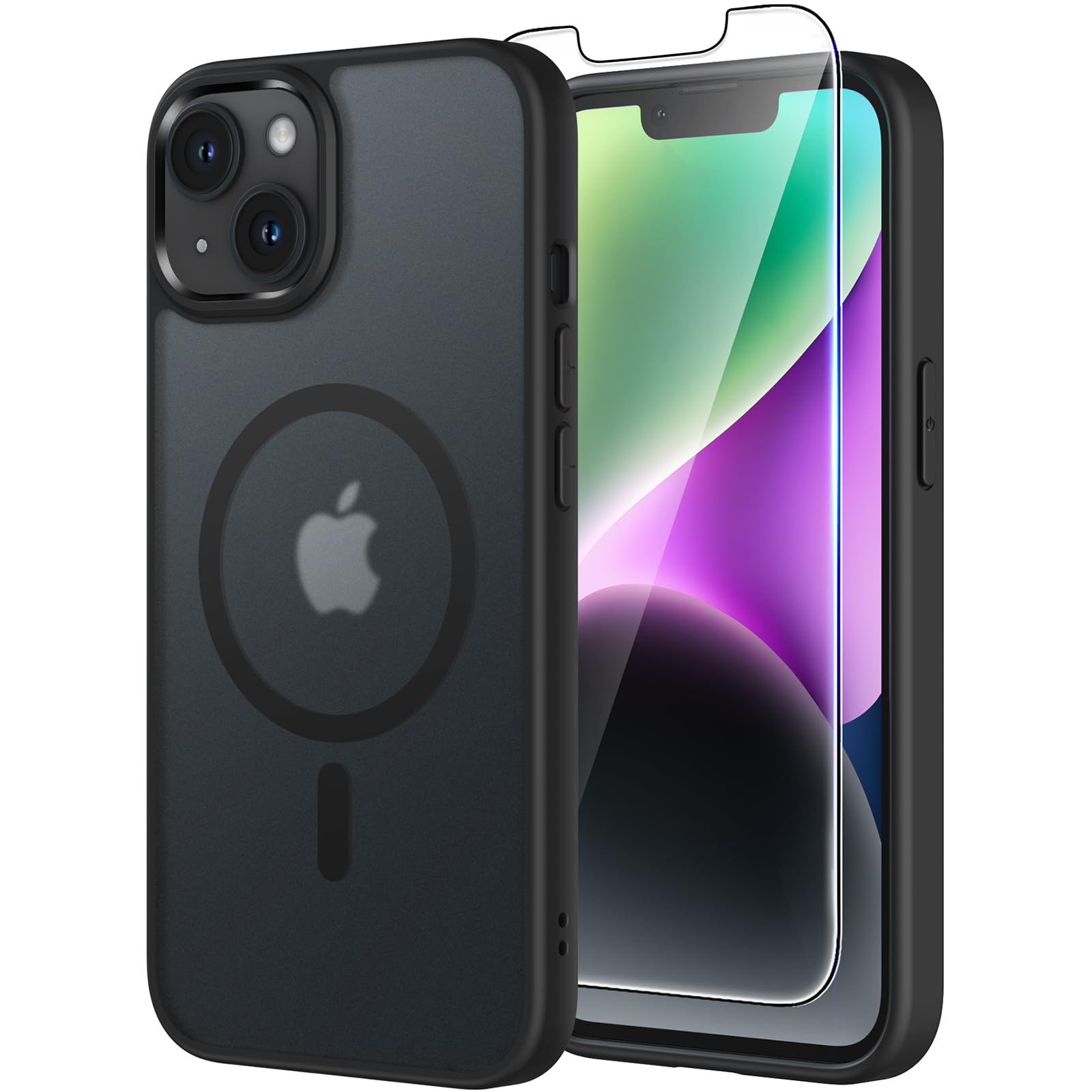 TAURI Funda para iPhone 13/iPhone 14, Compatible con MagSafe [No amarillea] con Vidrio Templado, Carcasa Nueva para iPhone 13/iPhone 14,Funda Ultra Fina antichoque - Transparente — view 184