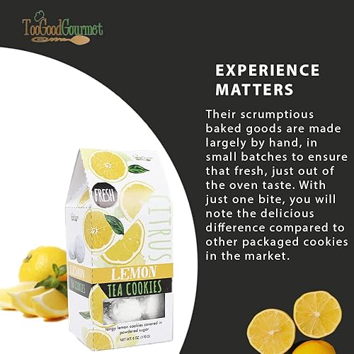 Miniatura 5 de Too Good Gourmet Paquete de 6 galletas de té de naranja, horneadas suaves a la perfección, cobertura de azúcar en polvo, gran regalo