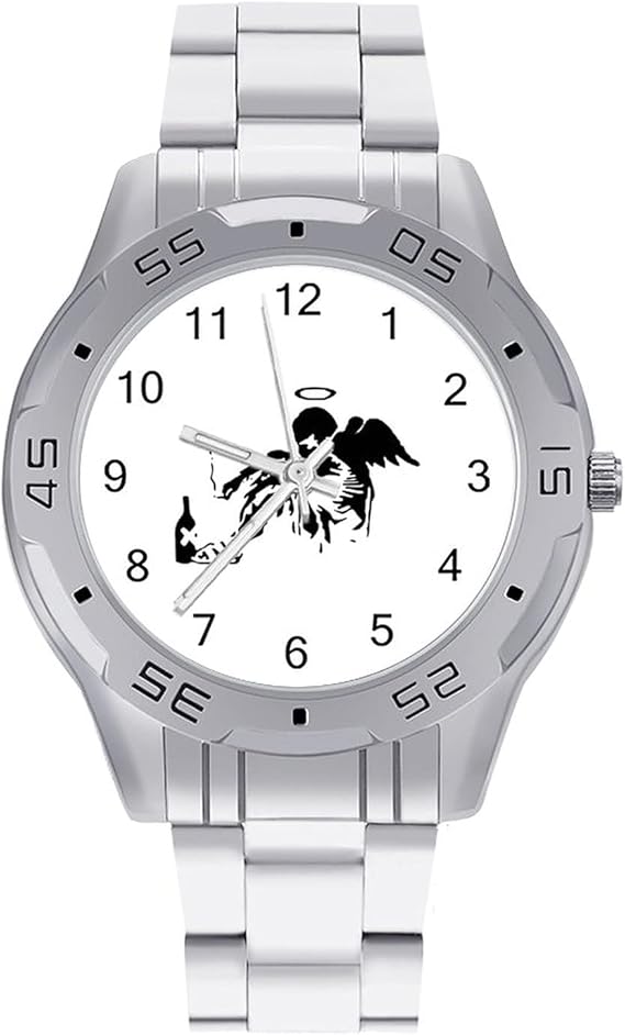 Amazon ウォッチ Watch メンズ腕時計 バンクシー 落書き芸術 ブレスレット時計 ステンレスバンド ビジネス 機械式時計 アナログ 自動巻き カジュアル 紳士用時計 ファッションウオッチ 合金ケース メタルバンド メンズ腕時計 腕時計 通販