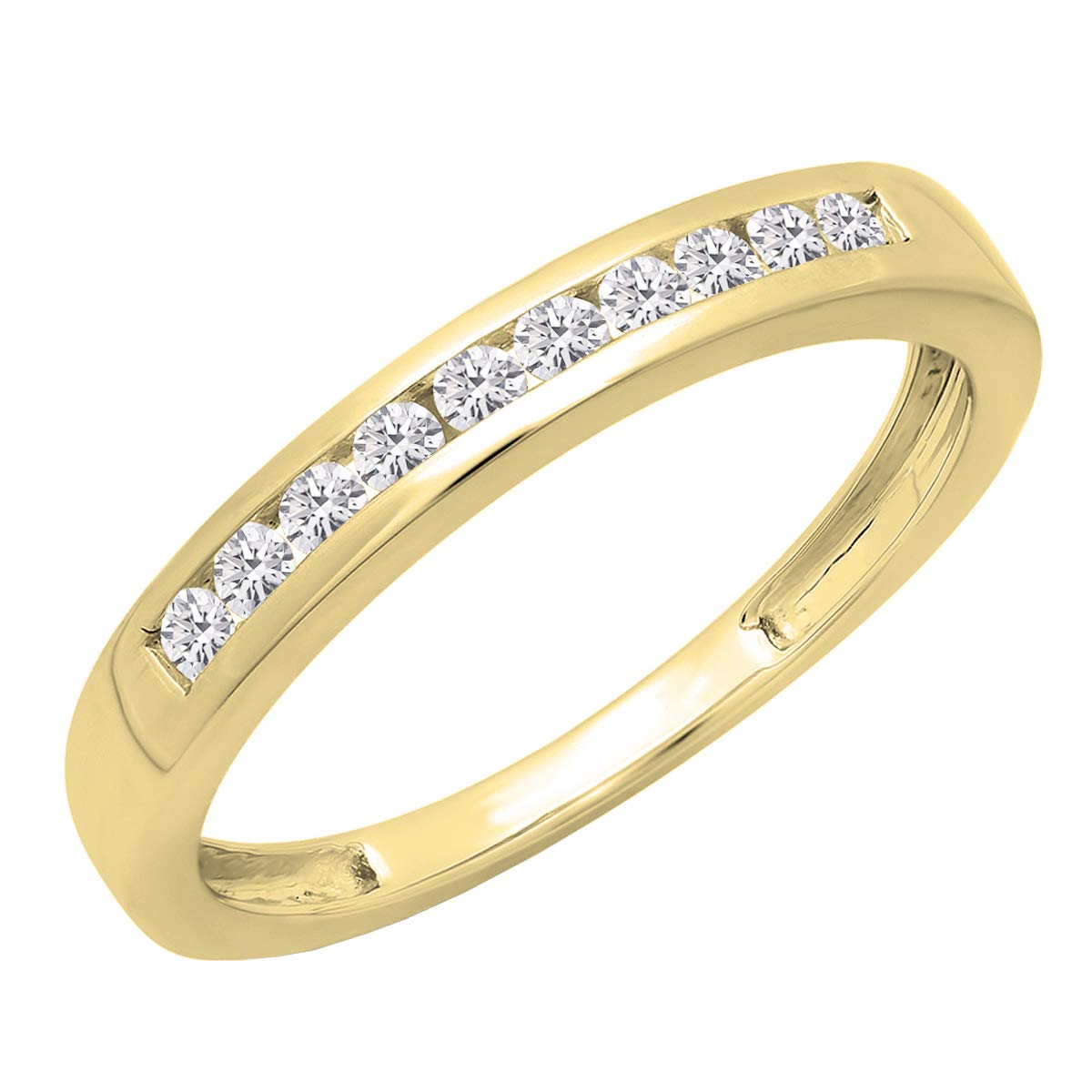 DazzlingRock Collection 10 quilates oro amarillo redonda H-I Diamante cultivado en laboratorio