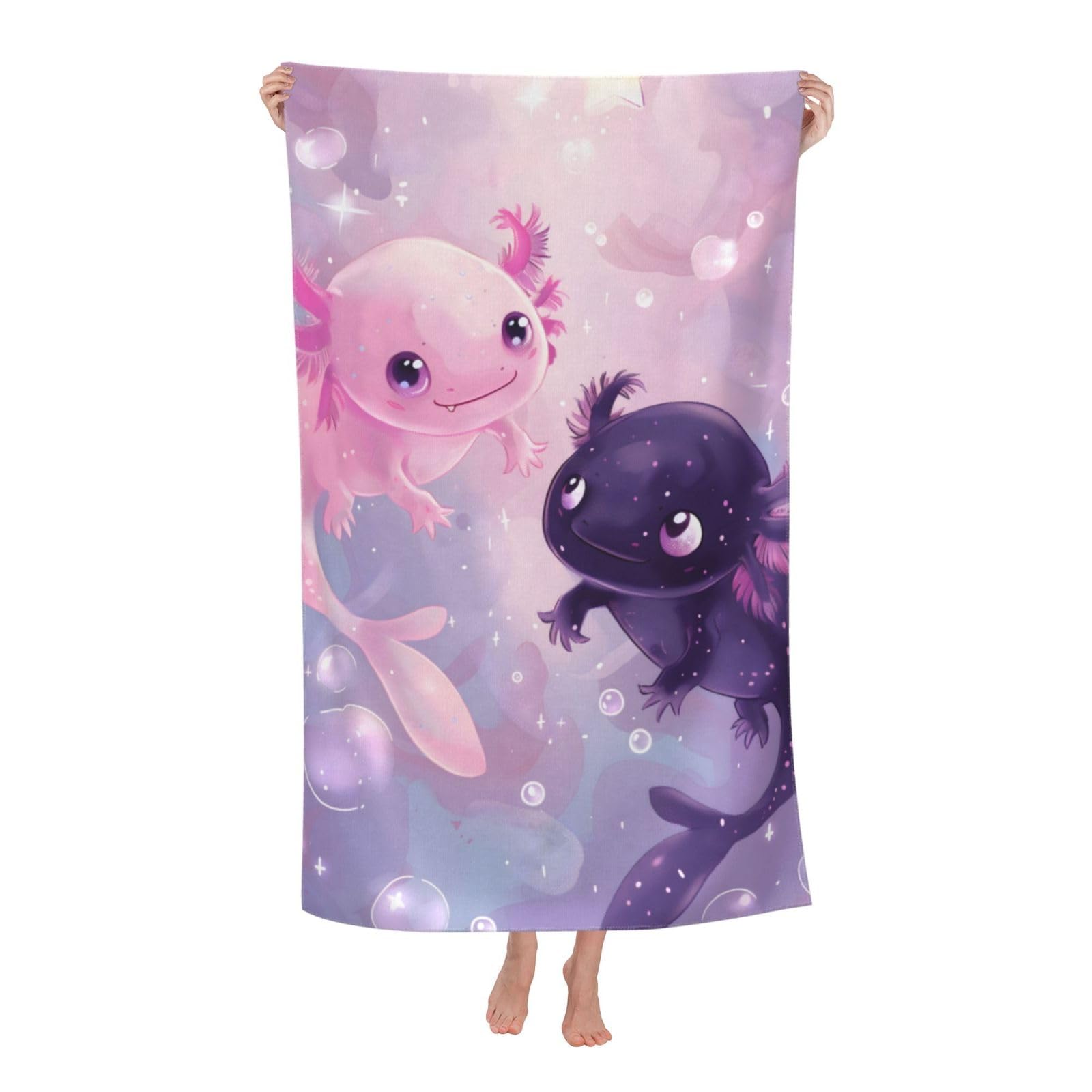 HLBSDM Axolotl Beach Towel Modern Color 53 52" x 32" 100% Cotton Quick Dry Absorbent Lightweight Perfect for Beach Pool Travel