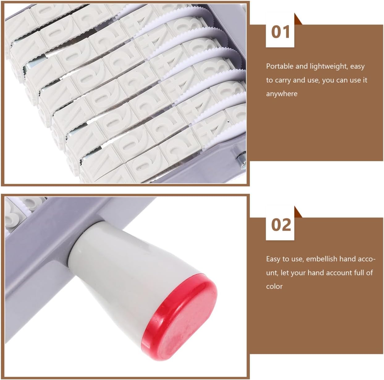 jojofuny Portable Date Stamp Handle Adjustable Rolling Date Stamper for Scrapbooking Diaries and Office Use Digits