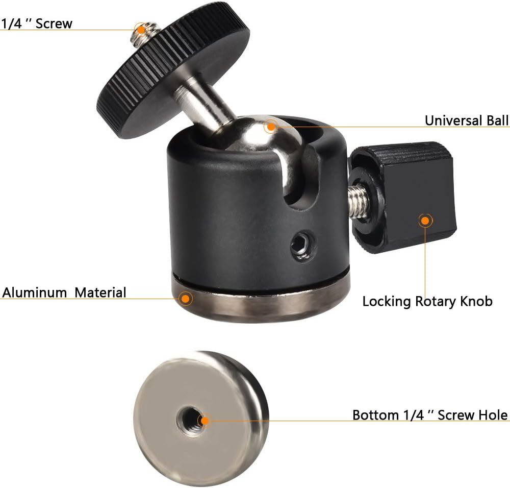 Gеt Pорulаr оƒƒеr UTEBIT C Clamp with Tripod Head Adjustable Camera Clamp Mount Set for Desktop 360 Degree Swivel Mini Ball Head with Hot Shoe and 1/4 Screw Compatible for Canon Nikon DSLR Monitor