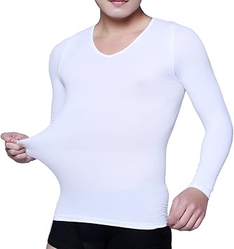 Amazon Co Jp 筋肉革命 コンプレッションウェア 加圧シャツ 長袖 加圧インナー メンズ お腹引締め ブラック ホワイト M L Kaatulongt 服 ファッション小物