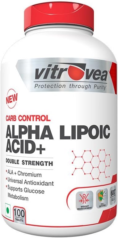 Vitrovea Alpha Lipoic Acid Plus Double Strength Insulin Mimicker 600 Mg Universal Antioxidant - 100 Tablets