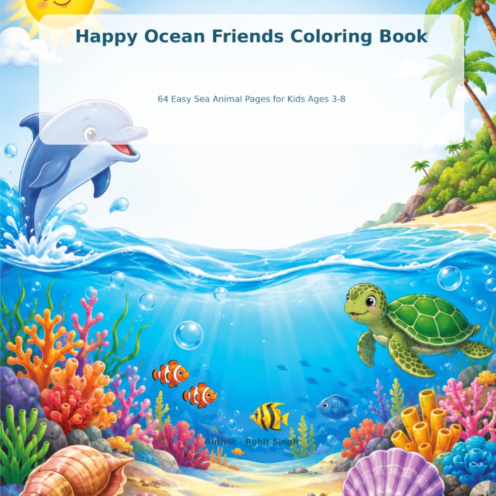 Happy Ocean Friends Coloring Book