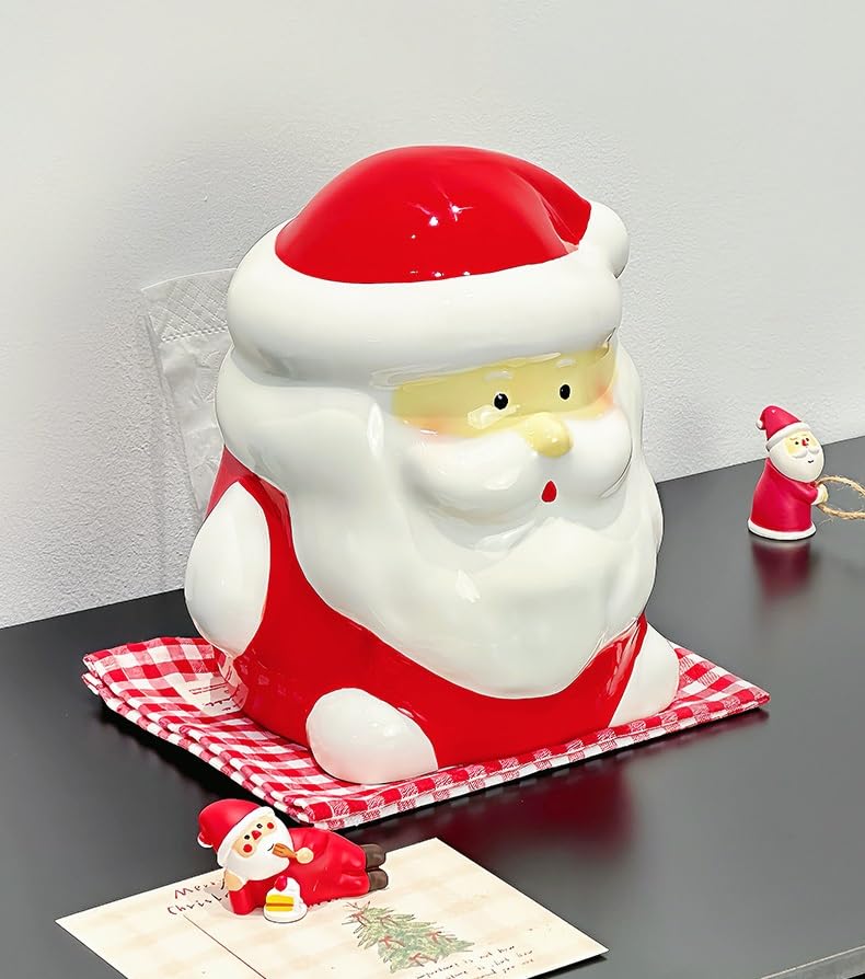 Decoración navideña de mesa y caja de pañuelos de Papá Noel para regalo de hogar 4