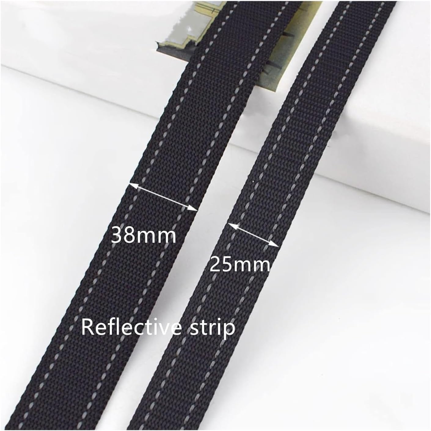 VIGANI 25mm, Heavy Duty Polypropylene Tape 38mm for Backpack Luggage Strapping Outdoor DIY Crafts(Color:Blu, Size : 25MM x 20Yards) (Color : Black, Size : 38MM x 20Yards)