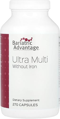 Bariatric Advantage Ultra Multi sin hierro, multivitamínico diario de alta potencia para pacientes de cirugía bariátrica con 22 vitaminas y