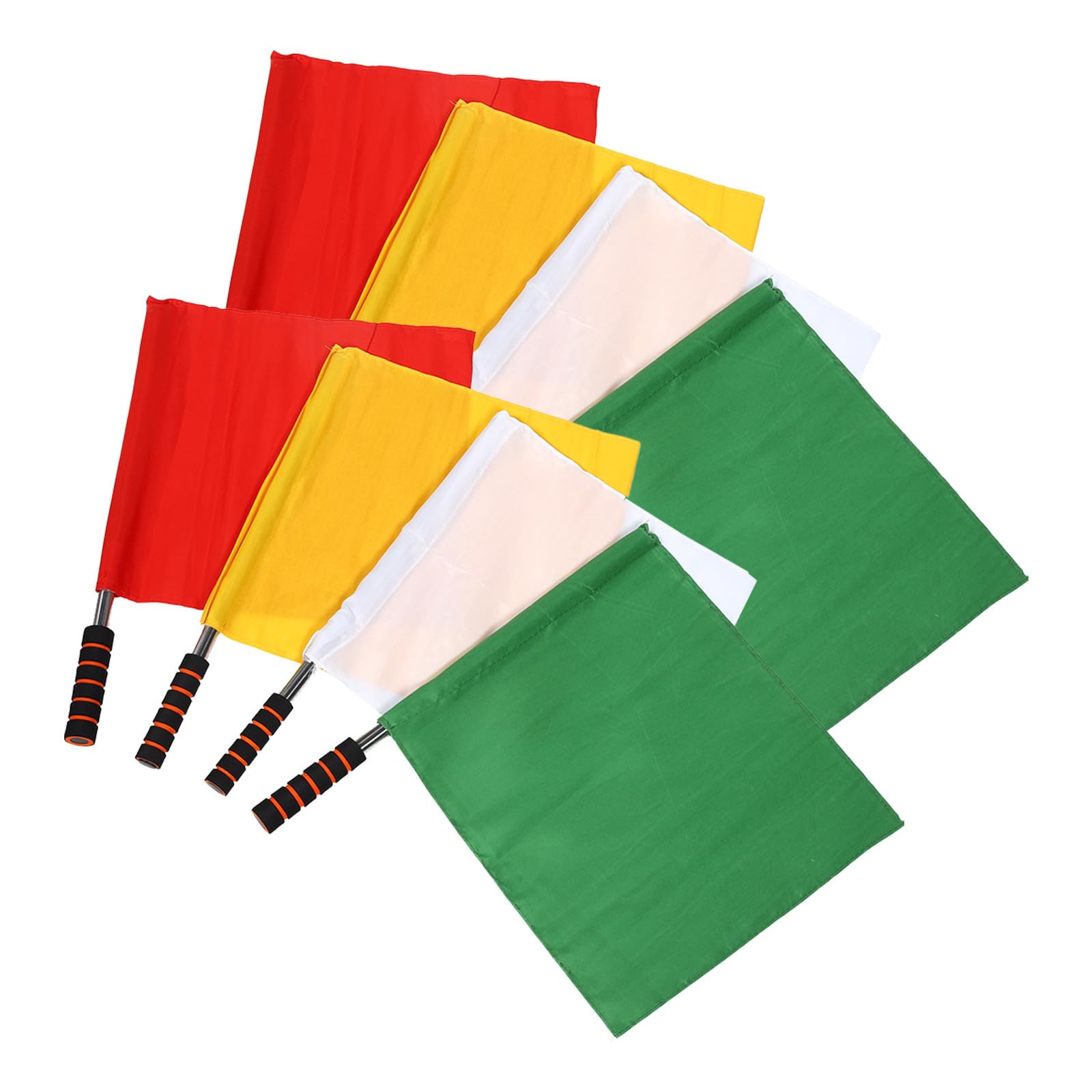 Banderas Diseño de Alta Visibilidad y Poliéster 8 Mango de Acero Inoxidable Portátiles de Árbitro de Fútbol para Competiciones al Aire Libre y Entrenamientos Deportivos