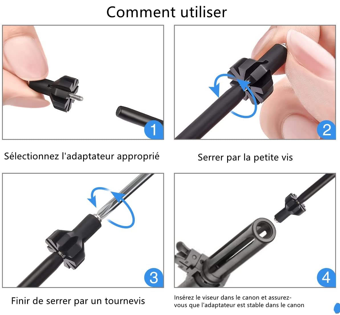 KinZon Viseur à alésage Laser Bore Sighter pour Calibre de 0.17 à 0.78 (12GA), kit de visée à alésage Vert pour des Lunettes de visée des Armes de Poing Airsoft…