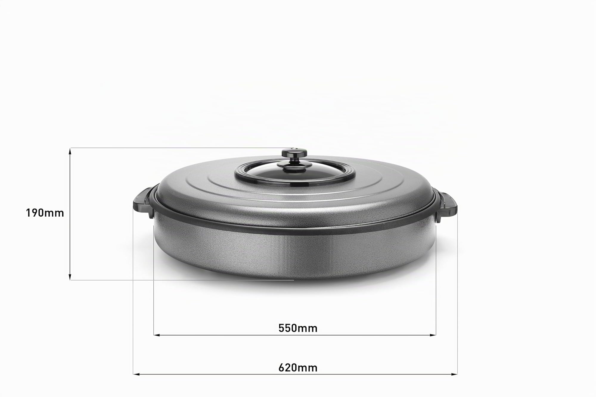 HENDI Partypfanne Electropfanne 230V 1600W ø620x190mm Aluminium Induktionskochfeld Frittieren Braten Warmhalten