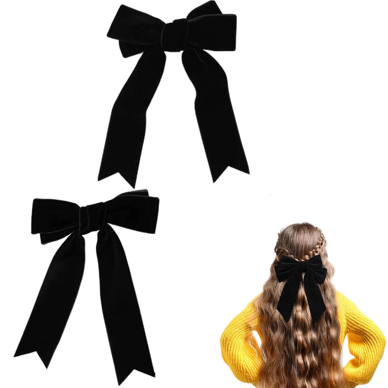 2Pcs Bows Hair Clips