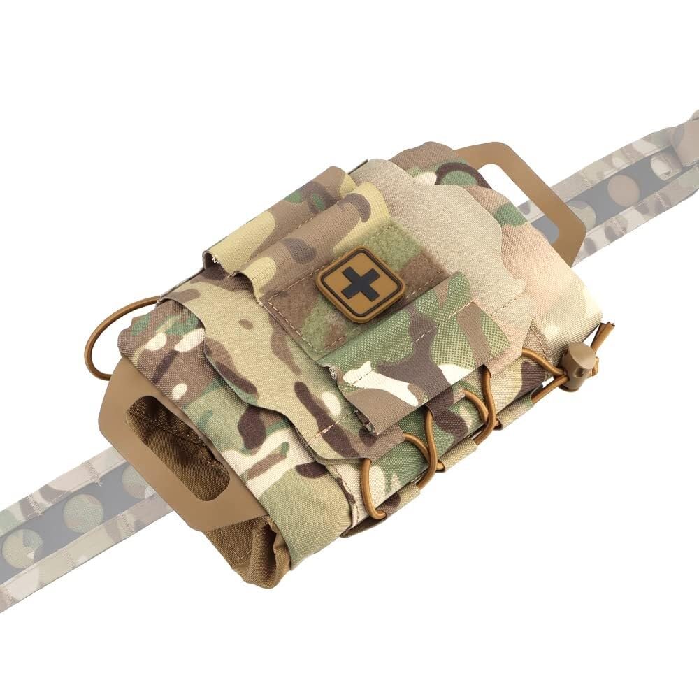Bolsa Táctica Micro Med De Dos Piezas: Rollo Primeros Auxilios Despliegue Rápido con Portador MOLLE