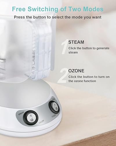 Miniatura 6 de Vaporizador de pelo EZBASICS 2 en 1 vaporizador de iones facial con brazo extensible para la mesa, humidificador para la cabeza, niebla caliente