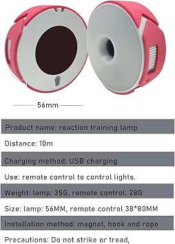 McbeAn Reaction Training Light, Agile Reaction Training Kit with Remote Control, 4 Training Modes, Improve Speed/Agility/Reaction Time, for Physiotherapy, Physical Training, Hand-Eye Coordination