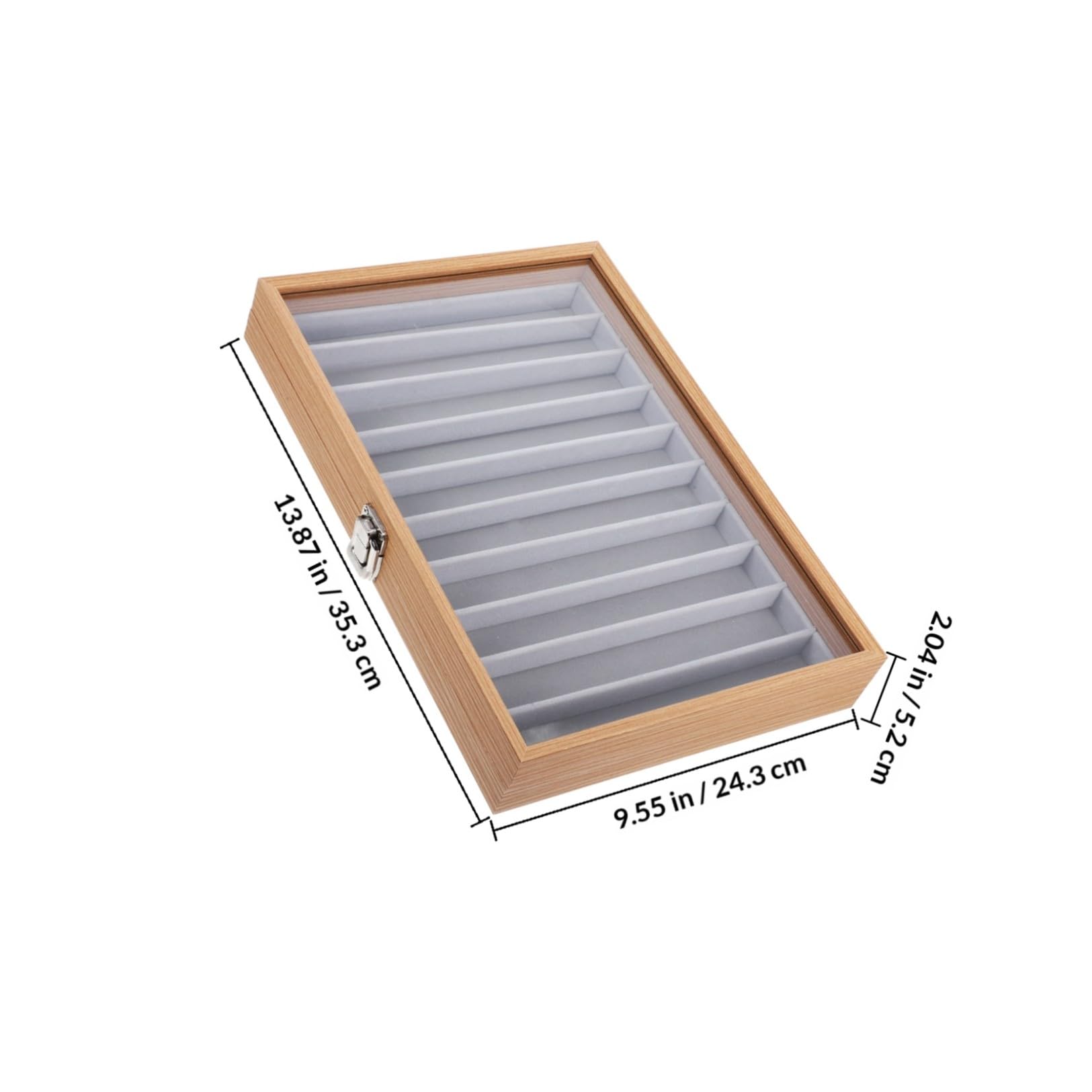 balacoo Scatola per Gioielli con 10 Scomparti in Legno e Vetro, Organizer Impilabile per Braccialetti e Collane, Antipolvere, Design Raffinato per Cassetti e Armadi