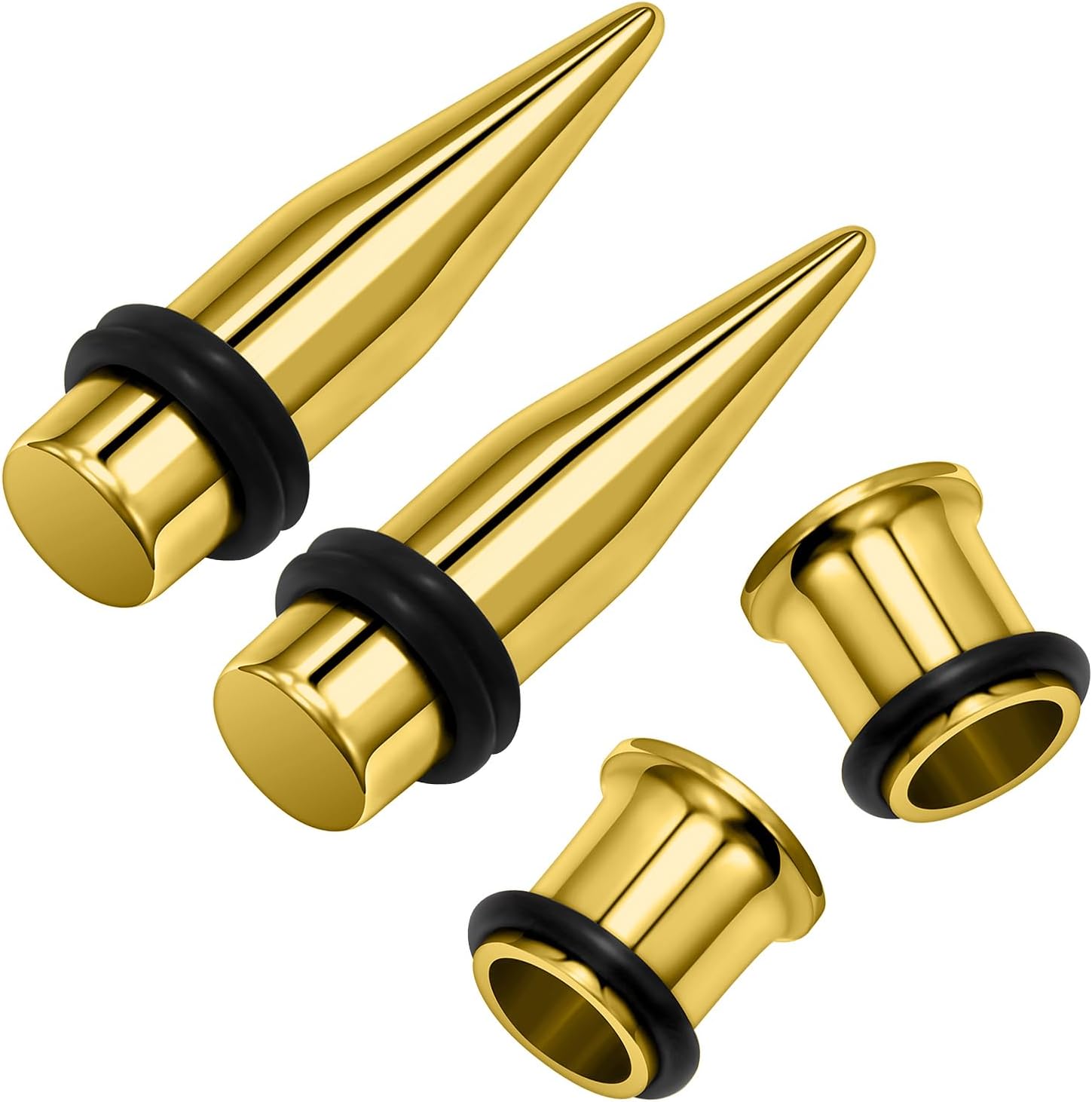 12G 10G 8G 6G 4G 2G 0G 00G Ear Gauge Stretching Kit 316L Surgical Steel Gauges Tapers Tunnels Hypoallergenic Ears Gauges Gauging Plugs Set for Women Men
