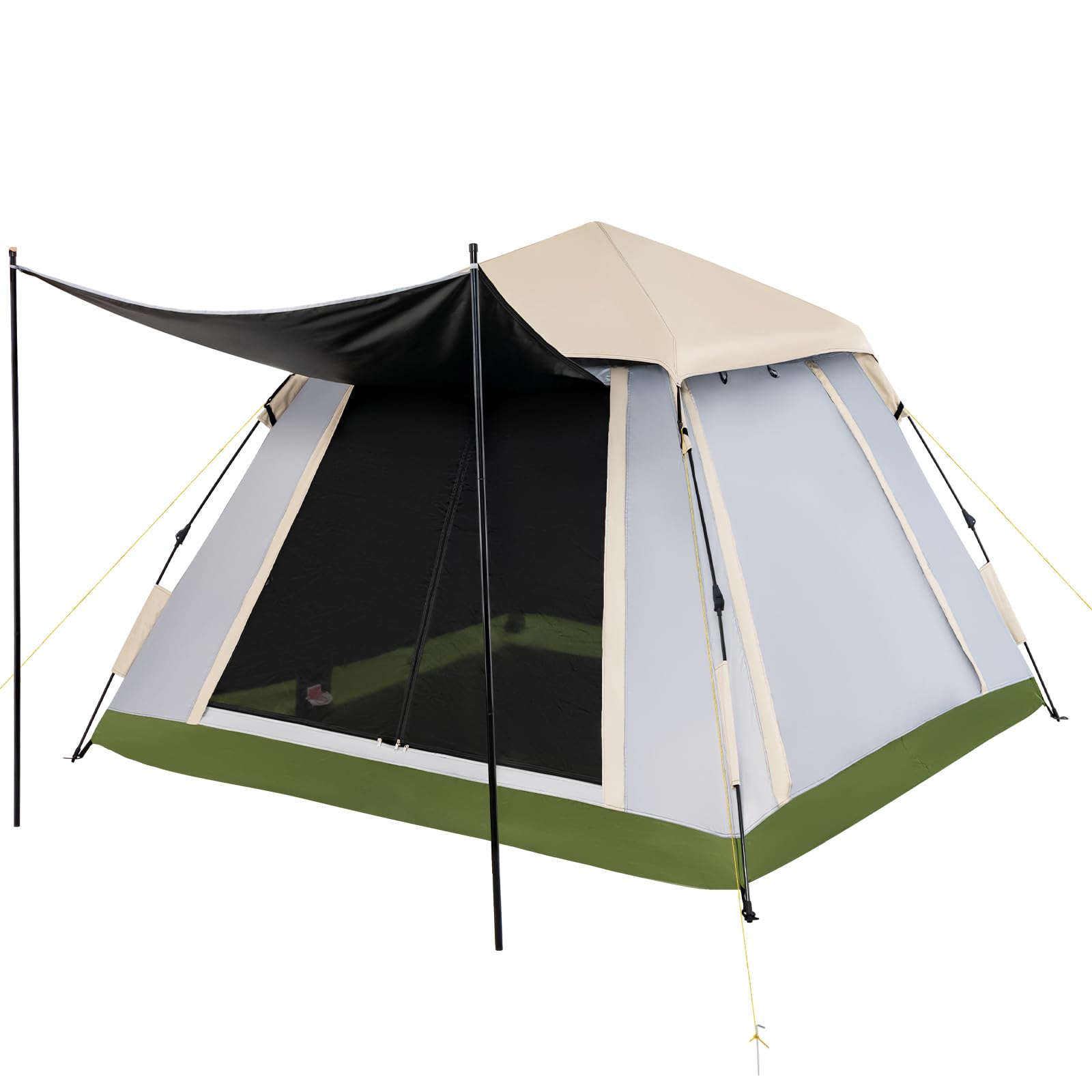 GOPLUS Tienda de Campaña Pop-up para 2-4 Personas, Tent Instantánea para Playa, Impermeable 2000 mm, Tela Oxford y Varilla de Fibra de Vidrio, Protección 50+ para Camping Pesca, 235 x 235x170 cm