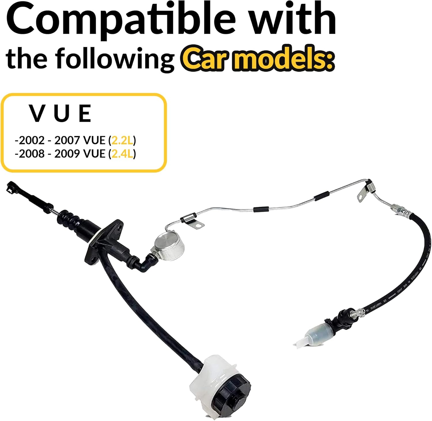 NAMCCO Clutch Master Cylinder And Line Assembly compatible with 2002-2009 Vue Base Xe Xr 2.4L L4 Gas Dohc Naturally Aspirated (NACPF0454-N)