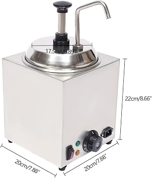Chocolate Melt Pot Cheese Heater Melting Machine 2.5L Hot Fudge Jam Sauce Dispenser With Press Pump For Heating, Melting, Warming