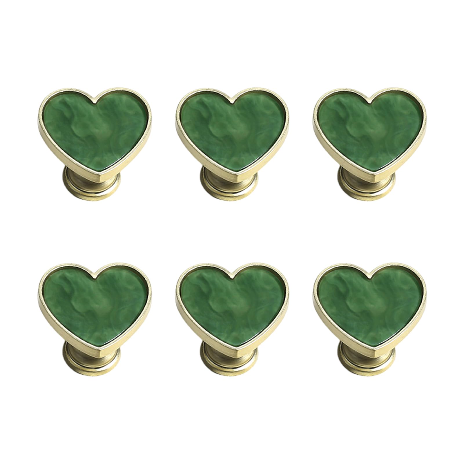 Zinc Alloy Heart Cabinet Knob Set of 6 Decorative Drawer Pull Hardware for Nightstands Dressers Cabinets and Doors Heart Cabinet Knobs Drawer Pull Set Dresser Hardware Nightstand Knobs Decorative Zinc