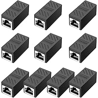 Vista 1 de Acoplador en línea RJ45, acoplador RJ45, acoplador de red, para conector extensor de cable Ethernet Cat7Cat6Cat5eCat5, hembra a hembra, color negro