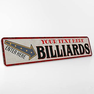 Personalized Billiard Room Sign Game Room Arcade DÃ©cor Pool Room Decorative Signs Custom Name Gift 4x18 204182002001