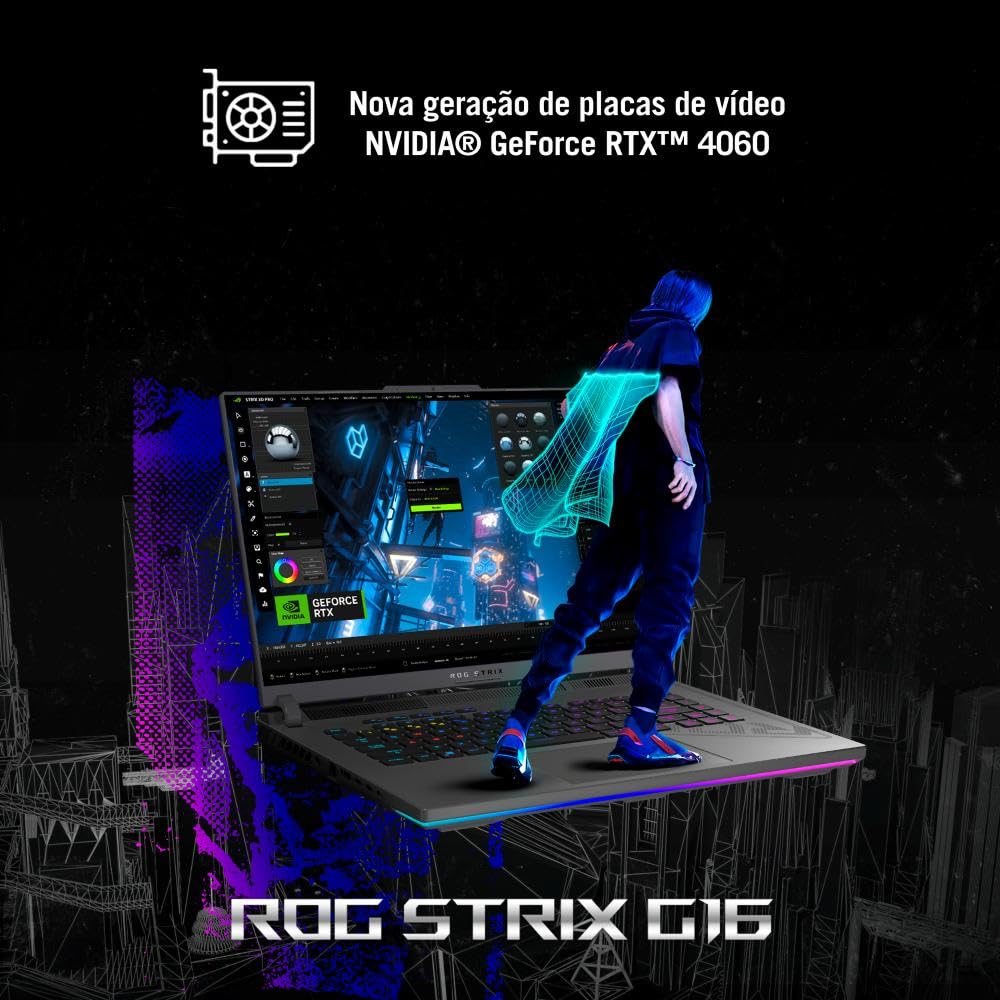 Notebook Gamer ROG Strix G16, NVidia RTX4060, CORE I9, 16 GB, 512