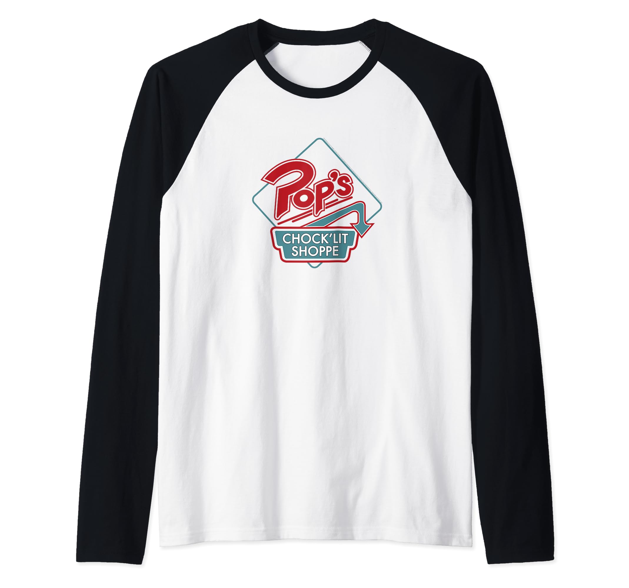 Riverdale Pop's Chock'lit Shoppe Raglan Baseball Tee, Black
