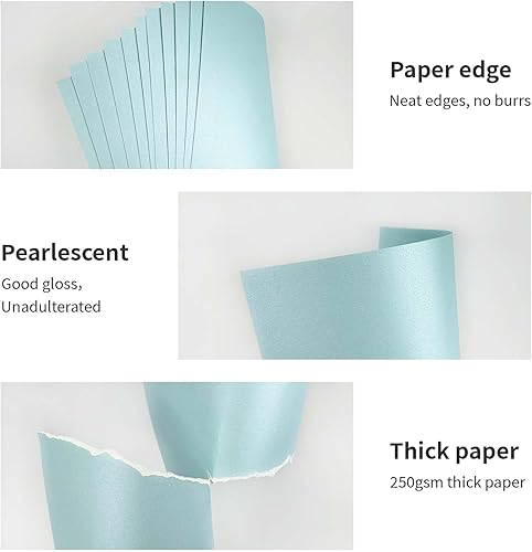 Miniatura 3 de 50 hojas de cartulina azul brillante de 8.5 x 11 pulgadas, papel brillante de 8.82 ozm92 libras, papel de impresora de tarjetas para invitaciones,