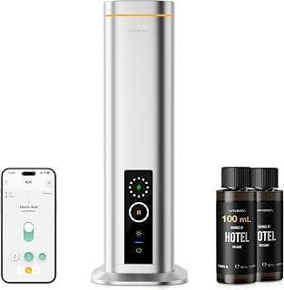 Airversa RDX Smart Waterless Diffuser Starter Kit for Room, Silver | App Controlled, Waterless Nebulizing, Hotel-Inspired Scents, Touch Panel, Brushed Metal Finish