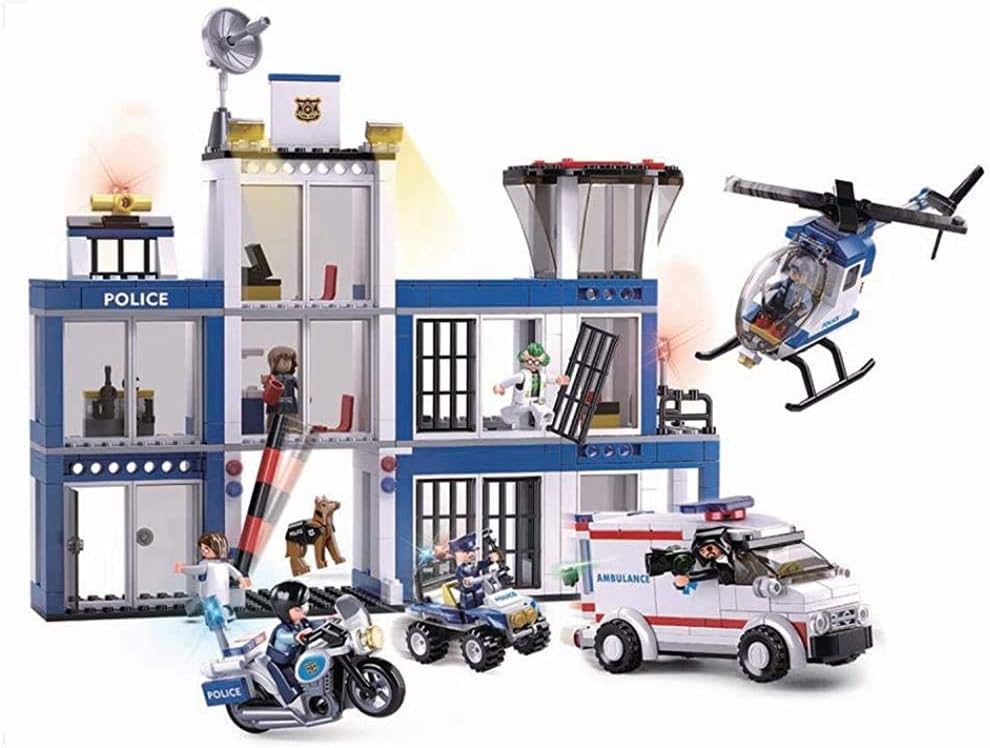 Sluban Kids Creative Building Blocks Set | Imaginative Indoor Games Toys for Kids | Mega SWAT Set, Police Set, Car, and More (Police Set 1)