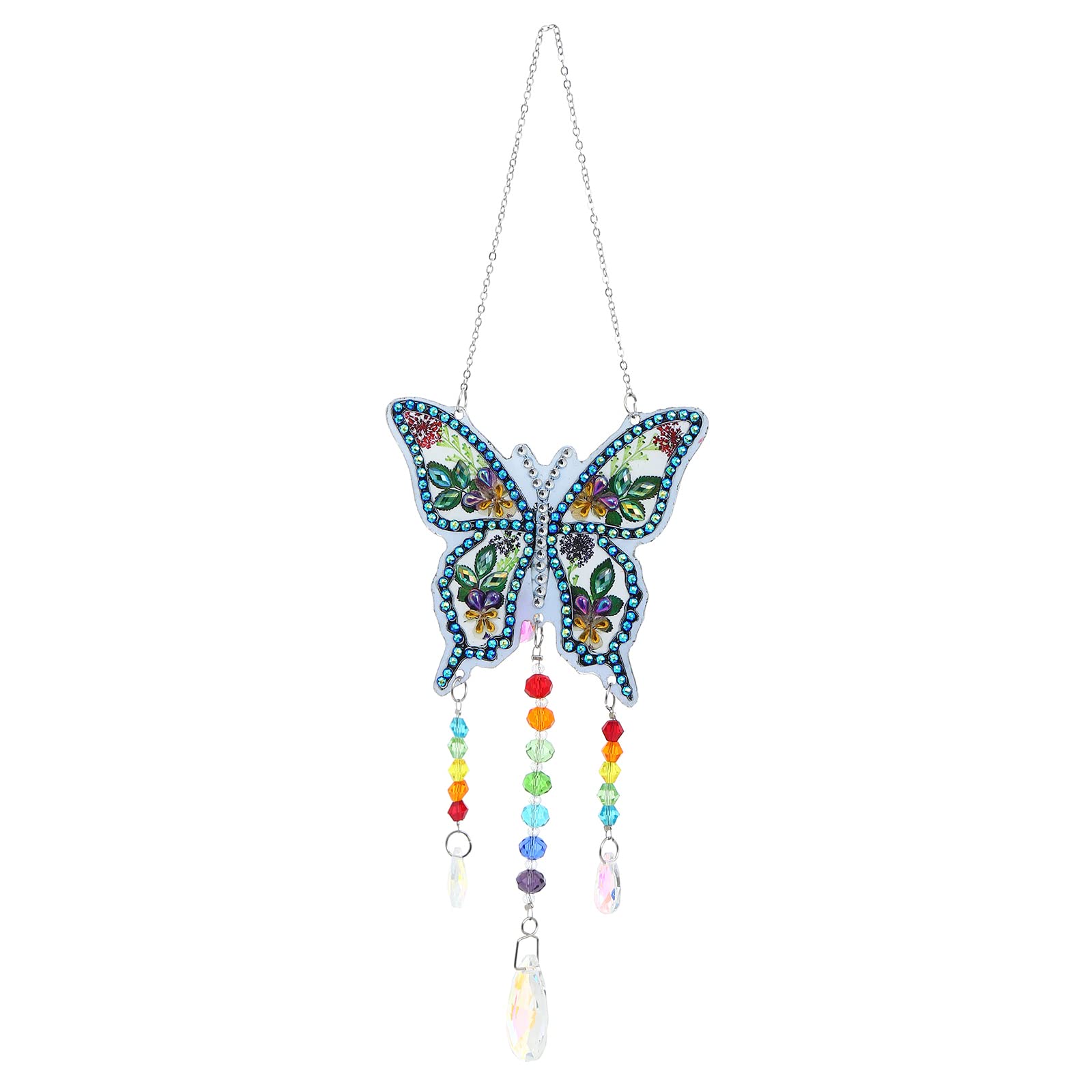 5D Diamond Painting Wind Chime Suncatcher Kits DIY Window Hangings Diamond Art Sun Catchers Hanging Decoration for Home, Garden, Bedroom, Indoor and Outdoor (Butterfly)