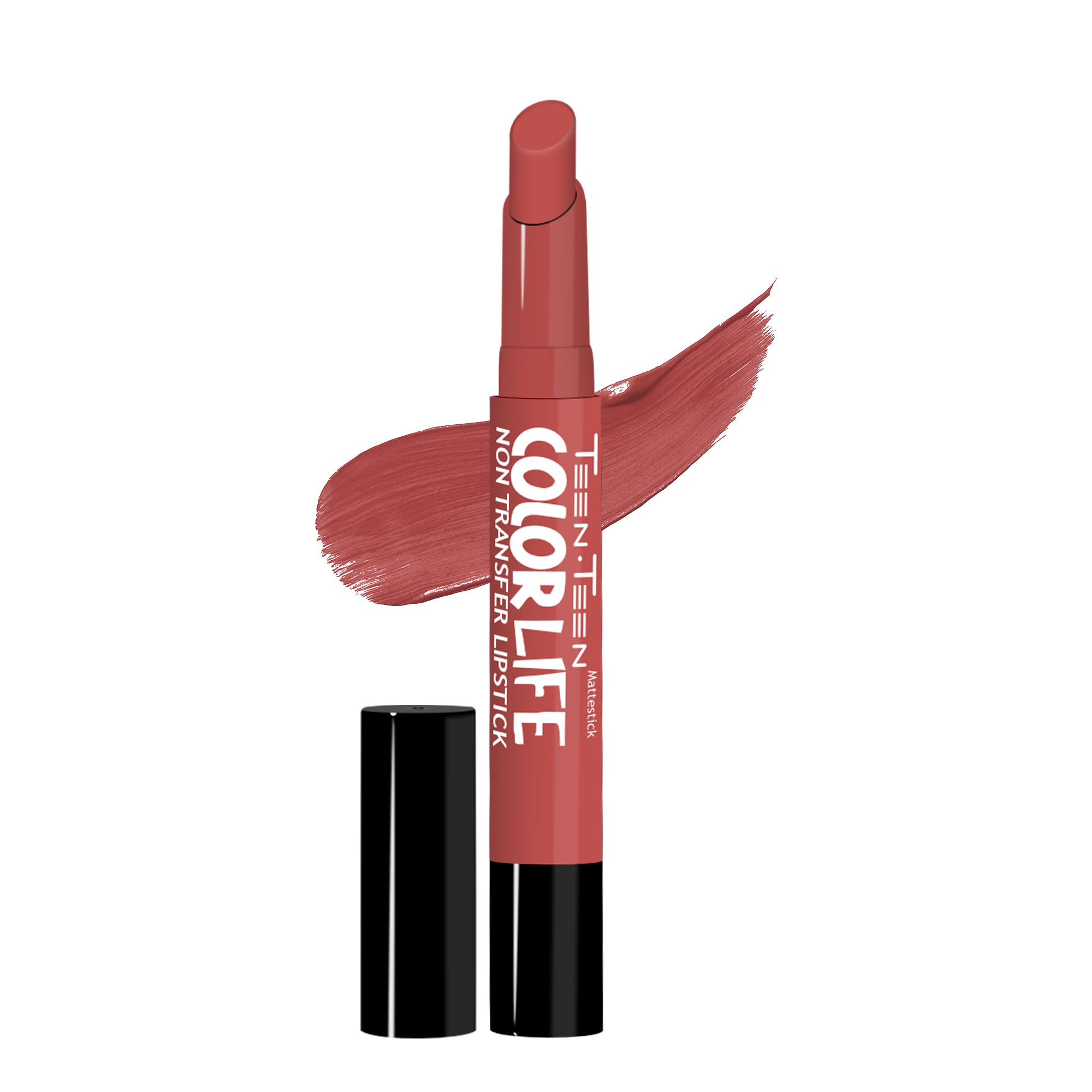 TEEN.TEEN Color Life Nontransfer Crayon Lipstick | Matte Finish with Built-in Primer | Waterproof & Long Lasting Lip Color | Smudge-Proof, Fade-Resistant Formula | Bollywood-Nude, 2gm