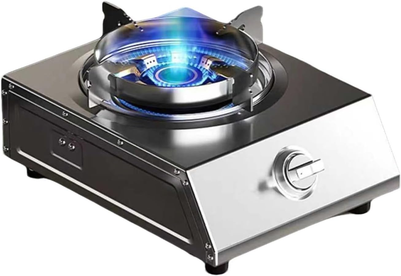 Single-burner Gas Hob,5.2kw High-Efficiency Stove,Household LPG/Natural Countertop,with Stainless Steel Panel and Flame Failure Protection(LPG)