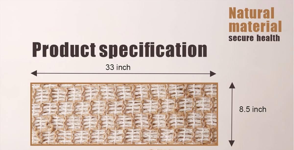 1 Pack Back Scrubber for Shower, Japanese Washcloth Exfoliating Towel Shower Loofah with Handle for Women, Machine Washable Natural Jute Shower Scrubber Cloth Rag for Body Wash - Image 2
