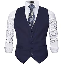Alizeal Mens Classic Solid Color Business Suit Vest Regular Fit Tuxedo Waistcoat for Wedding