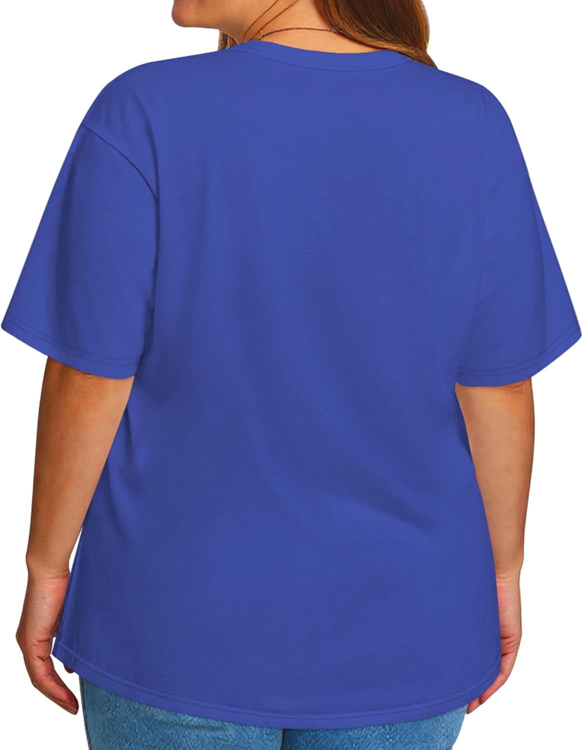 rosemia Plus Size Tshirts for Women Oversized Casual Tees Crewneck Short Sleeves Blouses - Image 7