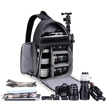 仕切り付き 一眼レフ 大容量 カメラバッグ 多機能 Amazon | 多機能 カメラバッグ カメラリュック 一眼レフ/三脚