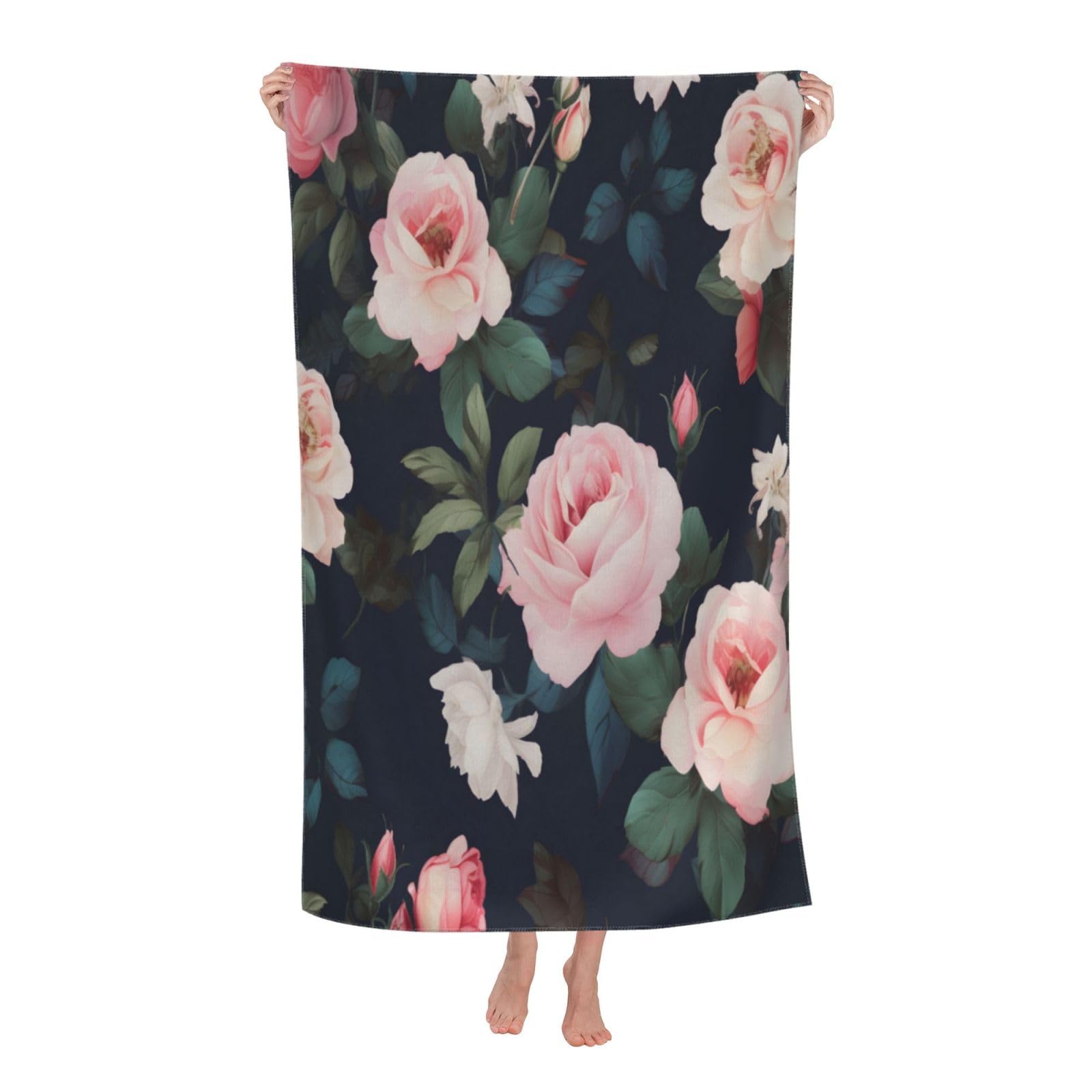 LSRCPD Beach Towels Roses3 Sports Travel Swim Swimming For Adults Women 80X130Cm