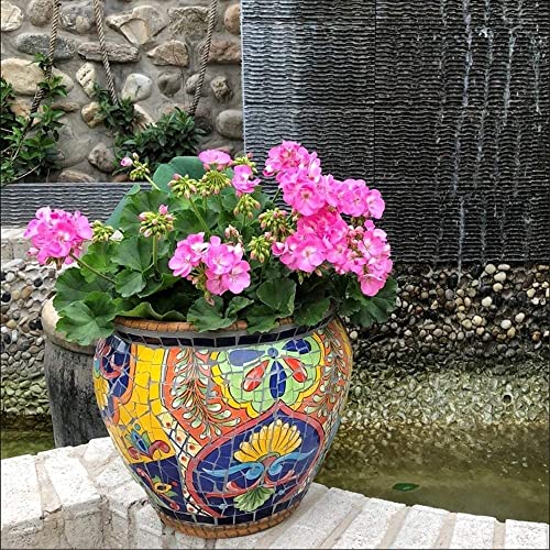 Pot de fleur en céramique rond classique espagnol grand modèle